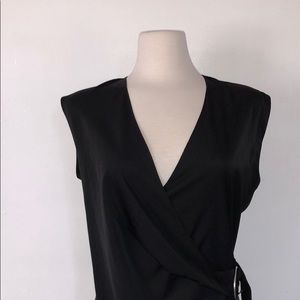 ALL SAINTS BLACK WRAP STYLE CALLIE MINI DRESS